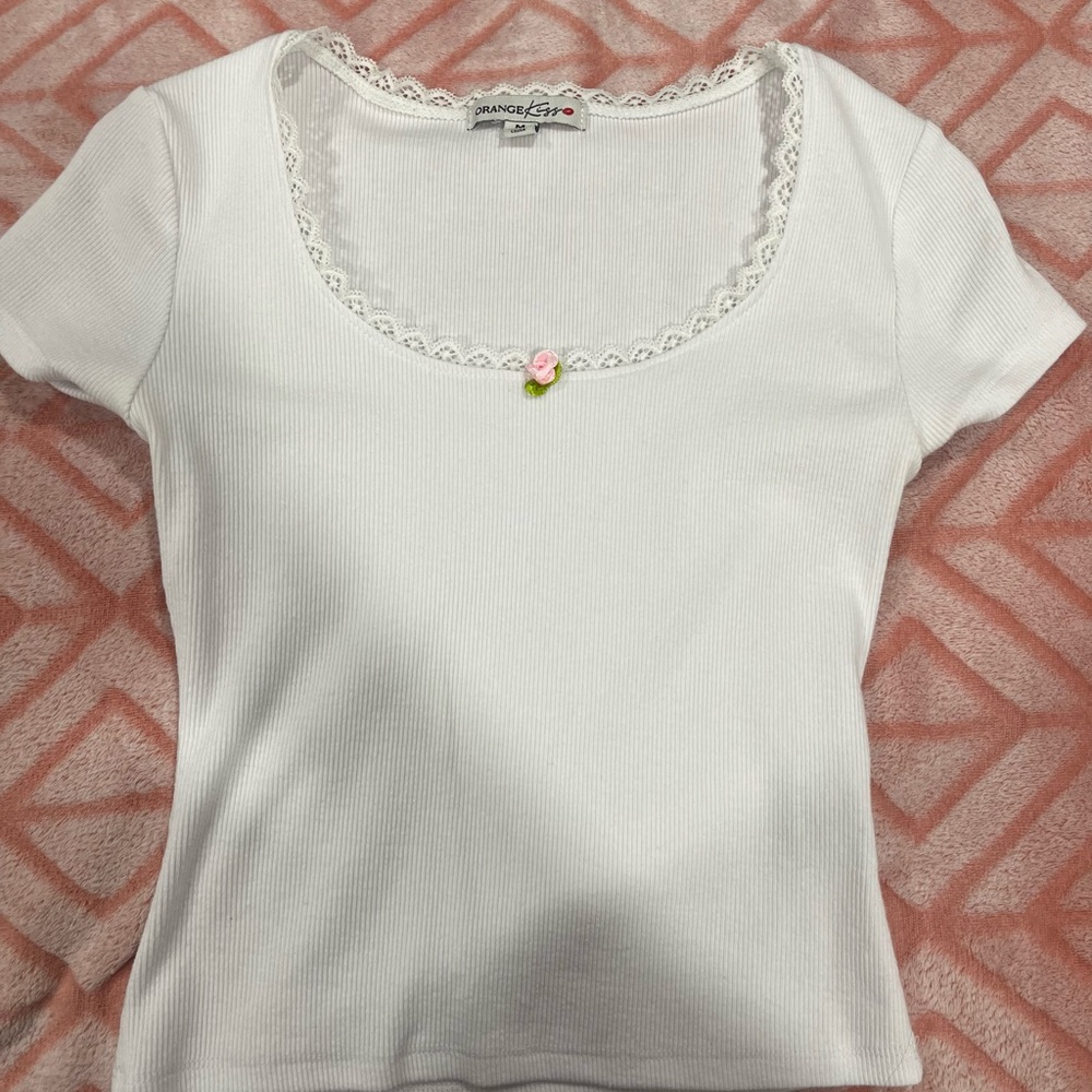 White Short Sleeve Top